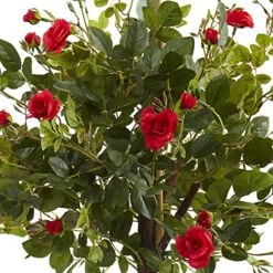 Nearly Natural 3ft. Rose Topiary Silk Trees Red -Organic Plant Shop 61c1MbOKjqL