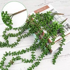 CEWOR 4pcs Artificial Succulents Hanging Plants Fake String Of Pearls For Wall Home Garden Decor (24 Inches Each Length) -Organic Plant Shop 61wiVKNMzDS